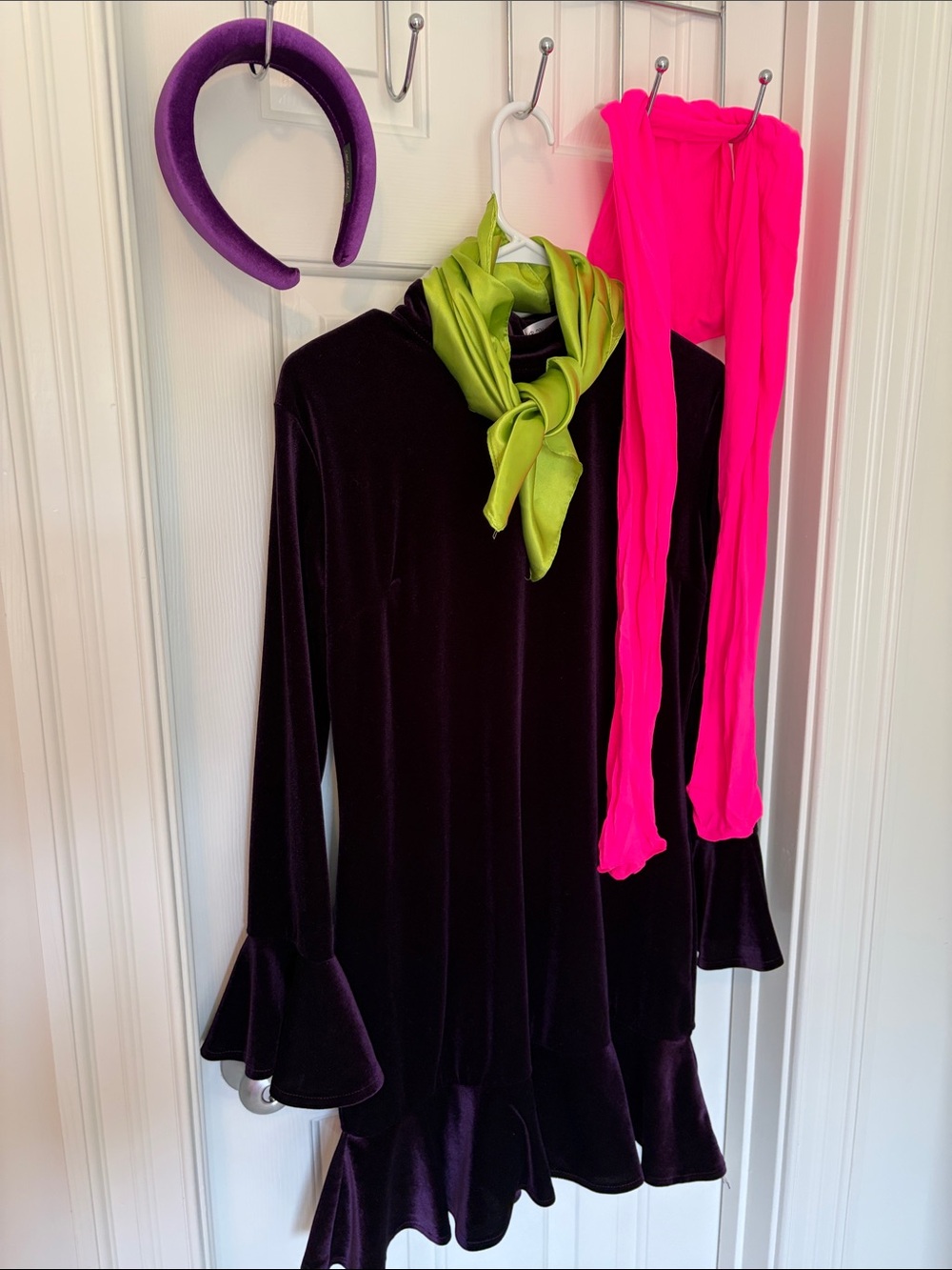 Daphne!! Costume!! M/L 12-14Velvet Long-Sleeve Dress